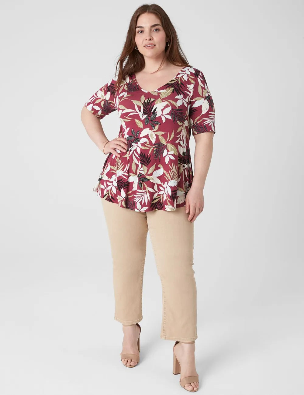 Modern Swing Perfect Sleeve Ruched-Shoulder Tee