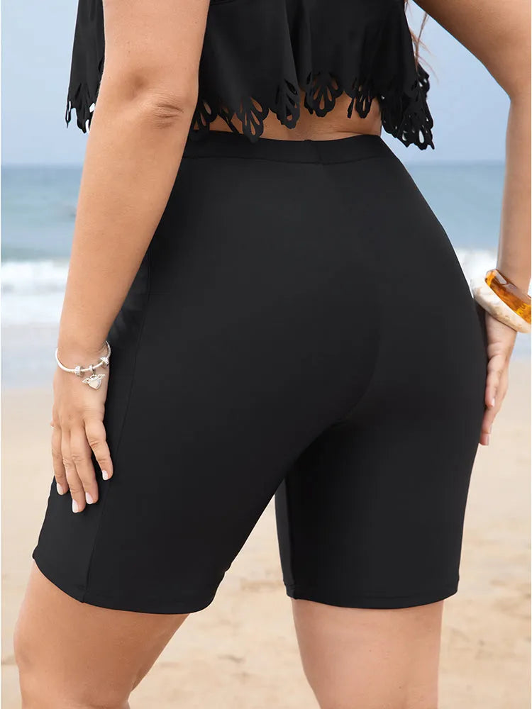 High Waist Pocket Side Swim Shorts