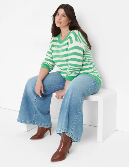Round-Neck Striped Sweater