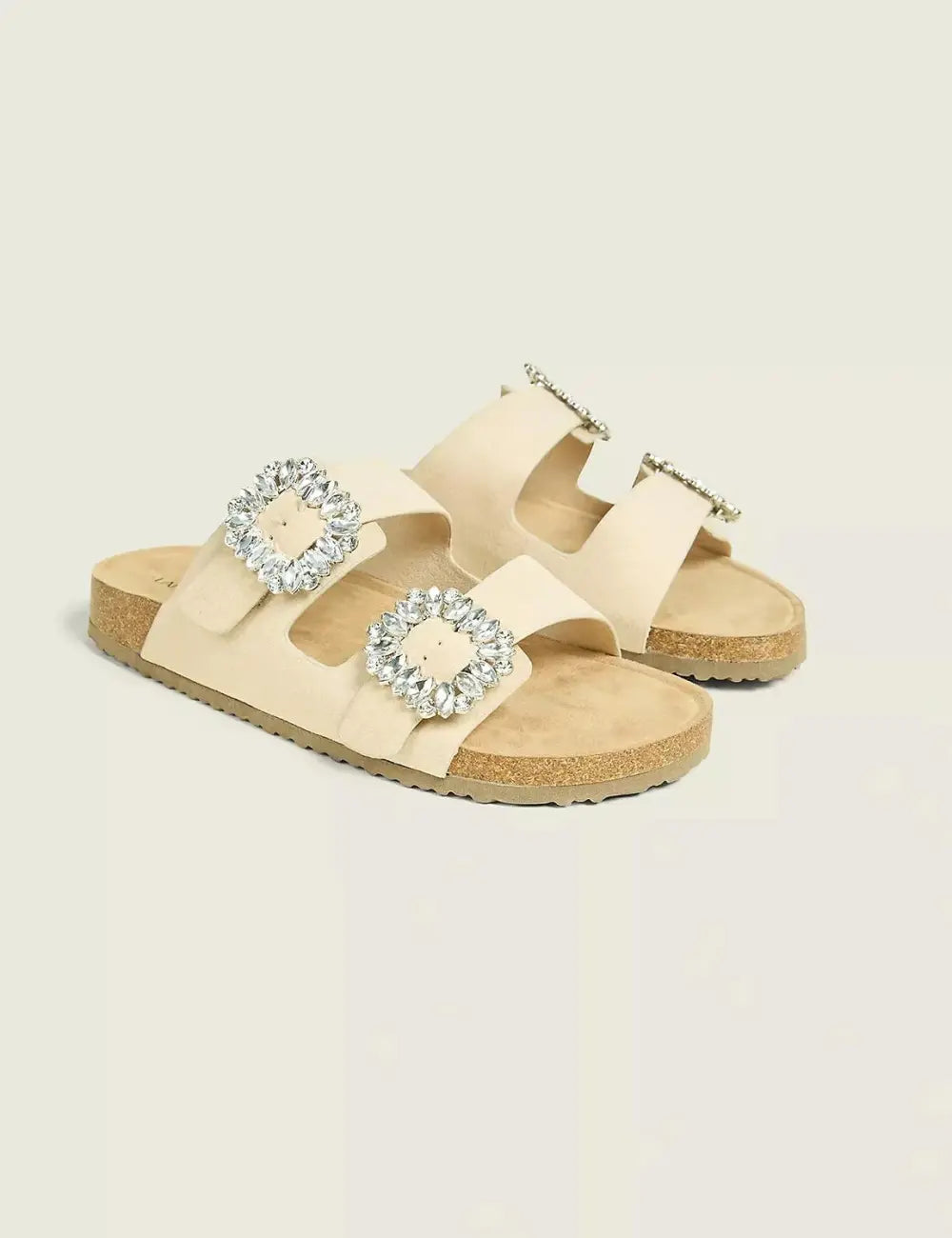 Dream Cloud Faux-Suede Embellished Slip-On Sandal