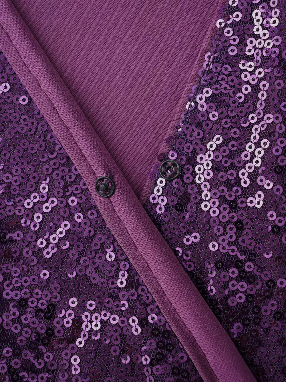 Sequin Overlap Collar Ruffle Sleeve Dress