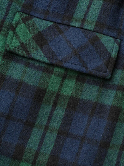 Plaid Tassel Trim Pocket Belted Jacket