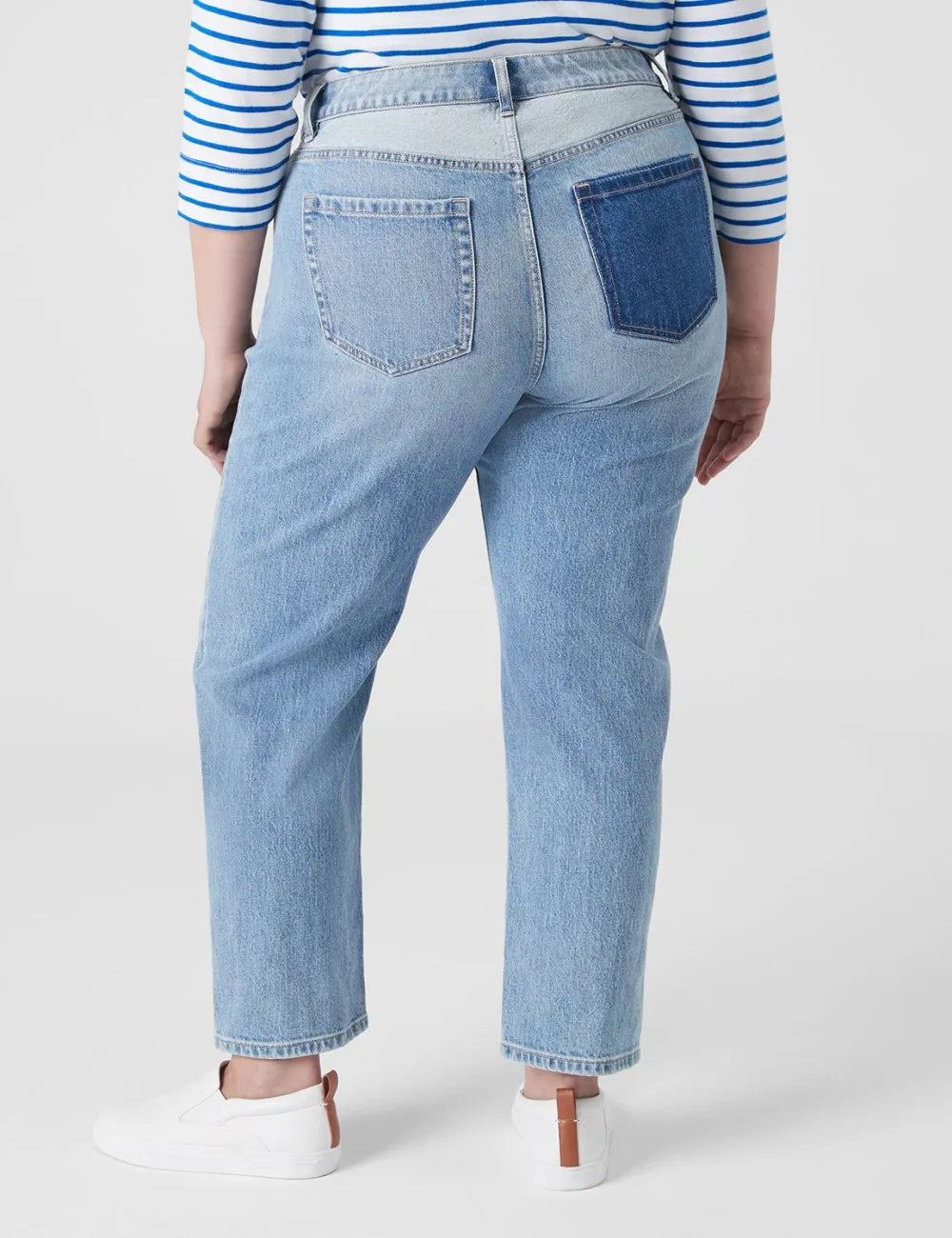 Boyfriend Fit Patchwork Jean