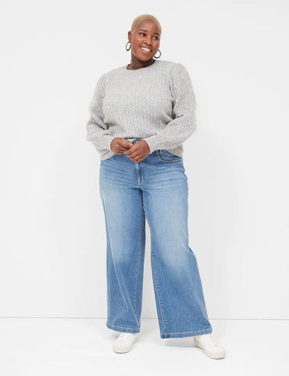 Embellished-Sleeve Sweater