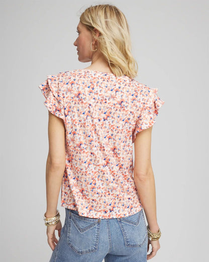 Touch of CoolTM Tiered Flutter Sleeved Tee