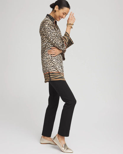 Embellished Mixed Animal Print Kurta Top