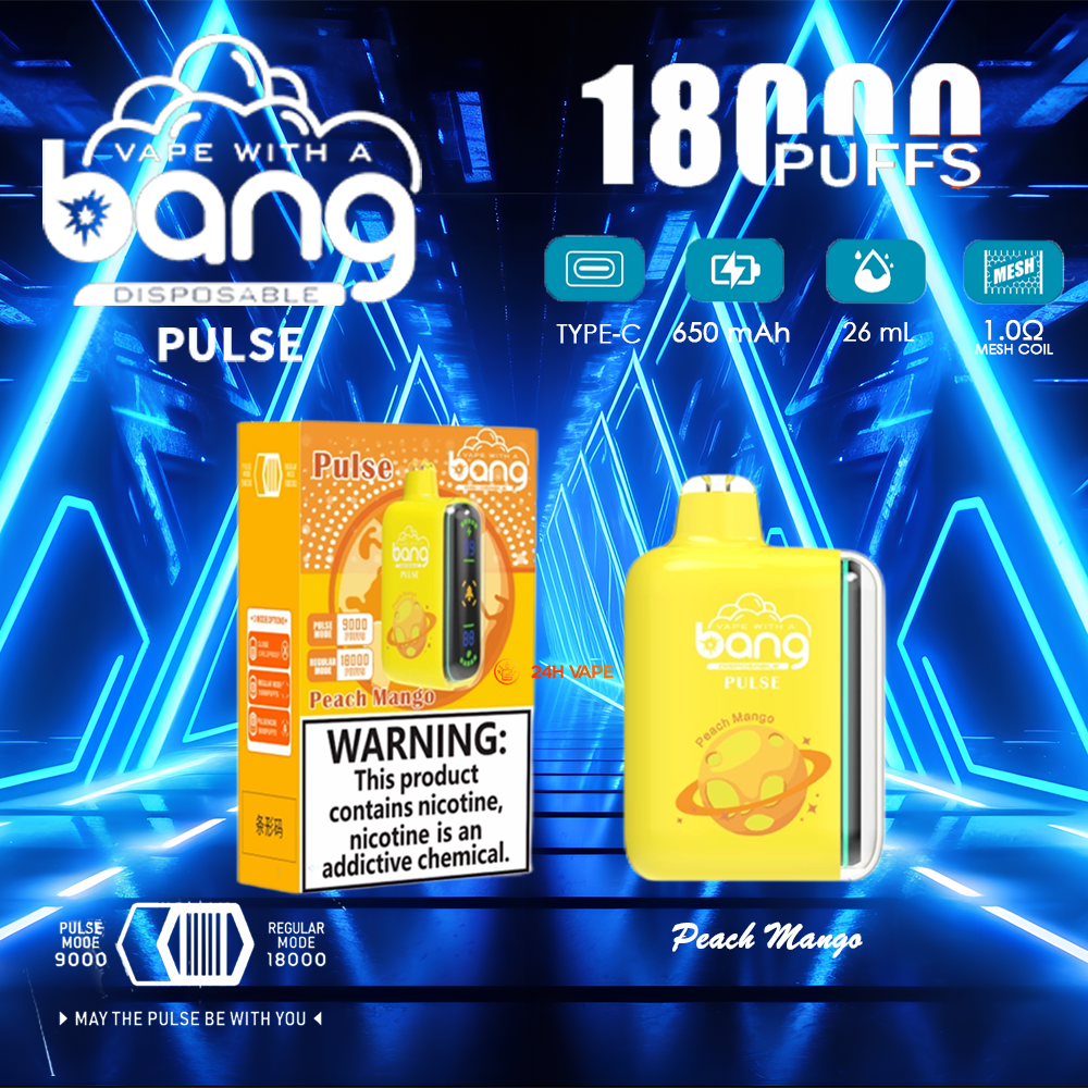 Bang Pulse 18000 18K Puffs Dual Mesh Disposable Vape Electronic Cigarette Pod
