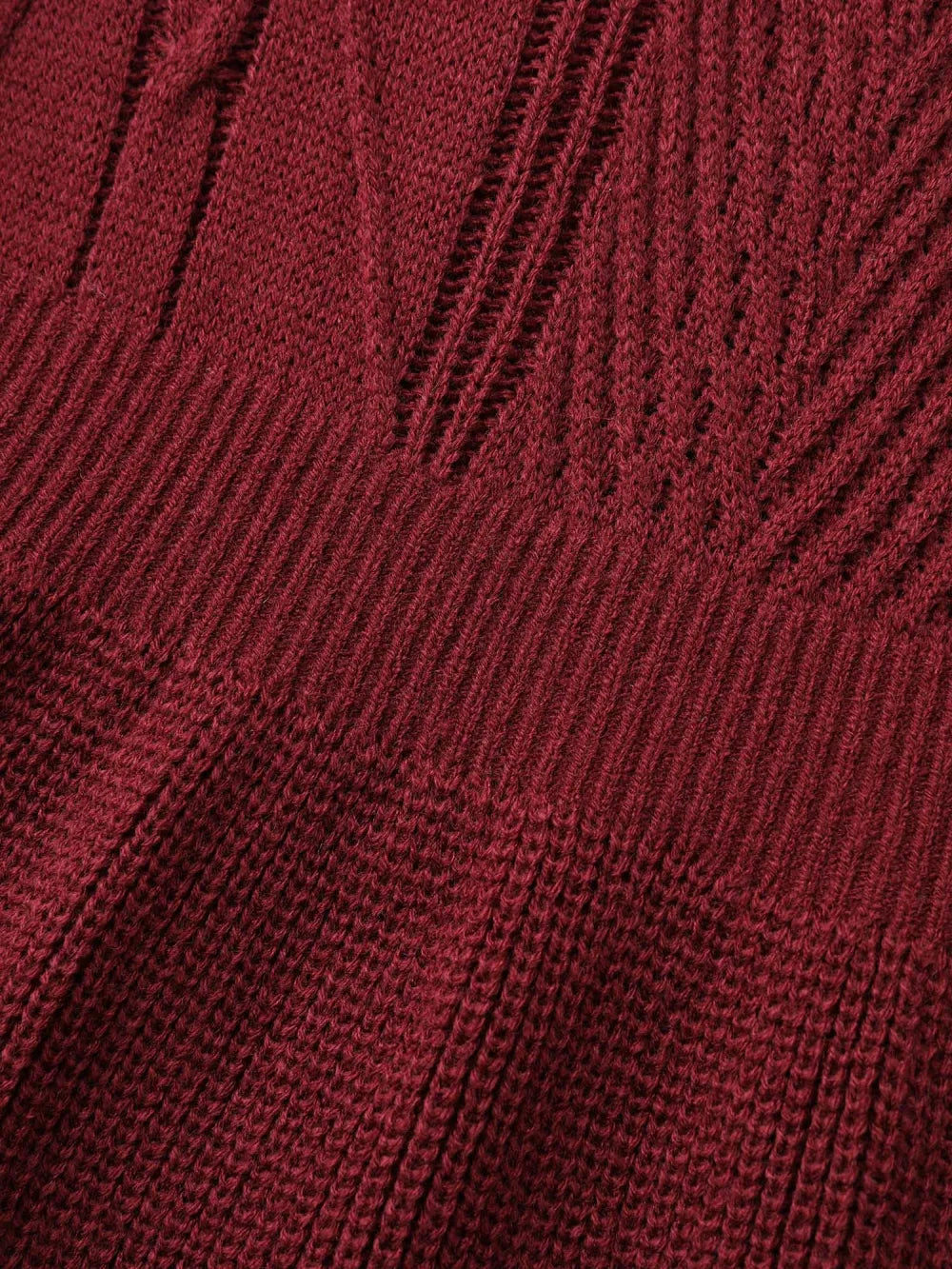 Plain Textured Scalloped Trim Pullover