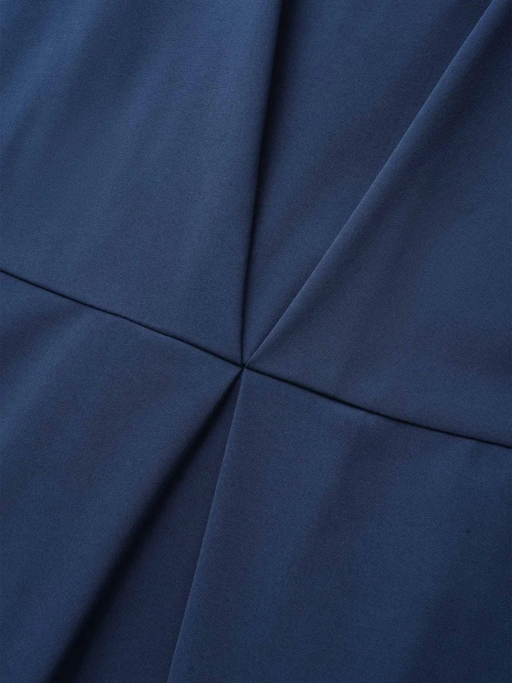 Plain Round Neck Plicated Detail Dress