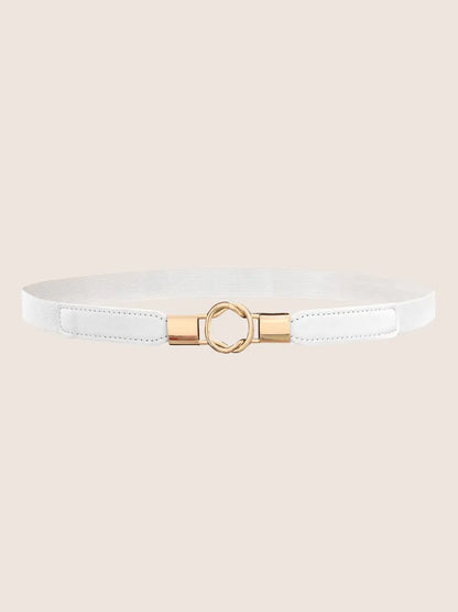Twist Design Metal Buckle Elastic Belt