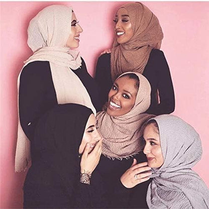 Soft Cotton Hemp Scarf Wrap Long Hijab Scarves for Women