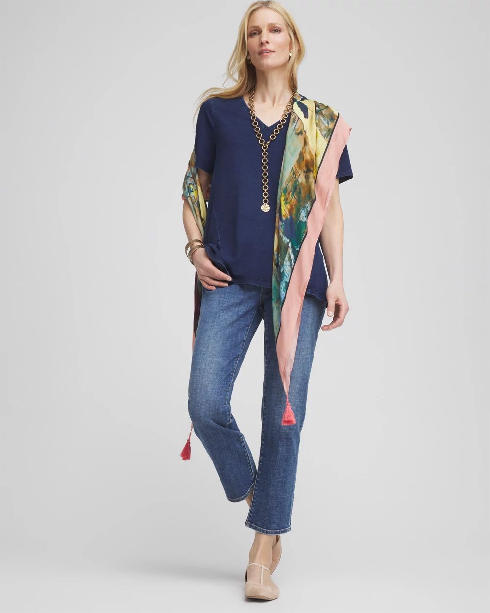 Denim V-Neck Tee
