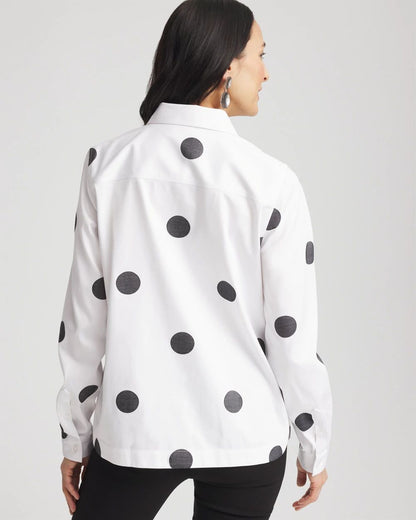 No IronTM Polka-Dot Jacquard Shirt