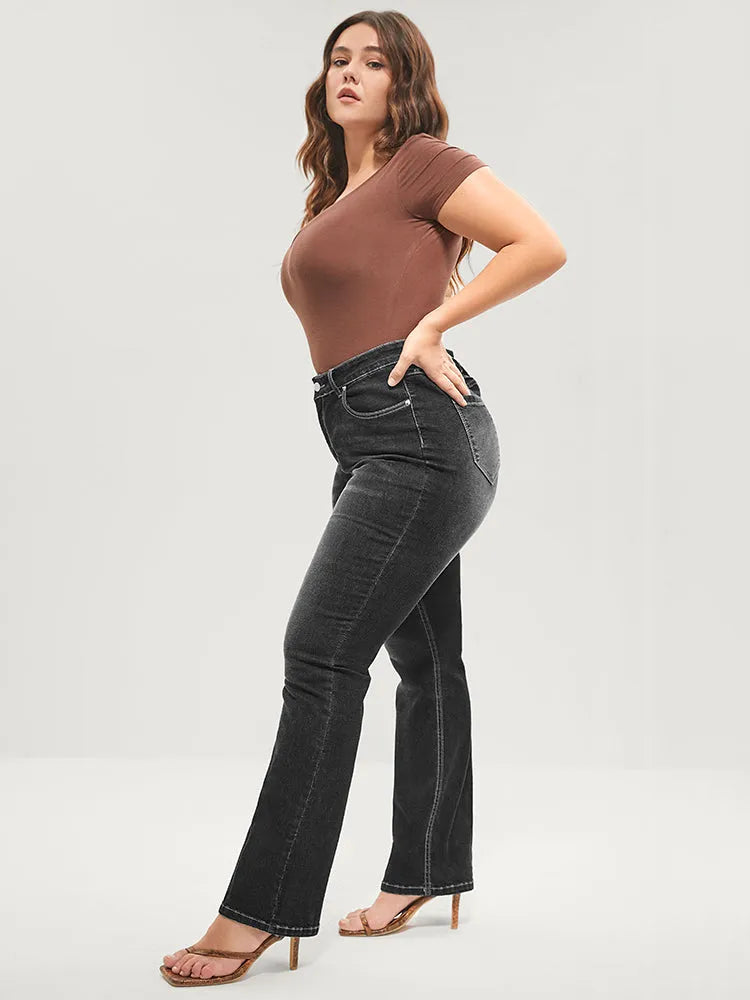 Bootcut Very Stretchy Mid Rise Medium Wash Sculpt Waist Jeans