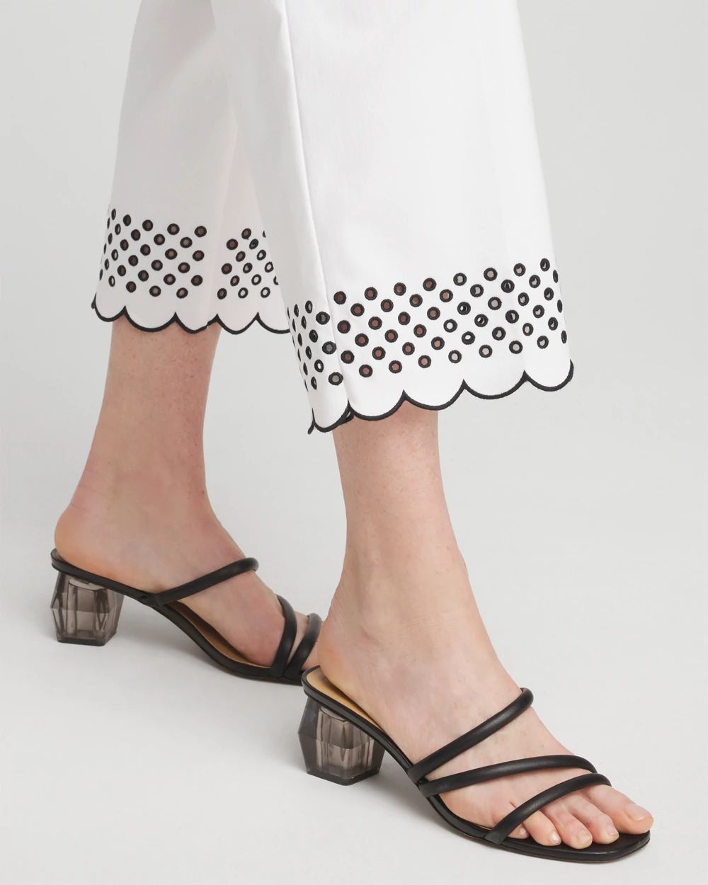 Brigitte Embroidered Wide Leg Cropped Pants