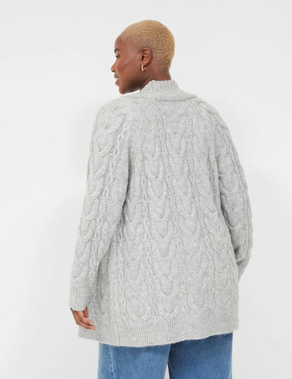 Open-Front Cable Knit Cardigan