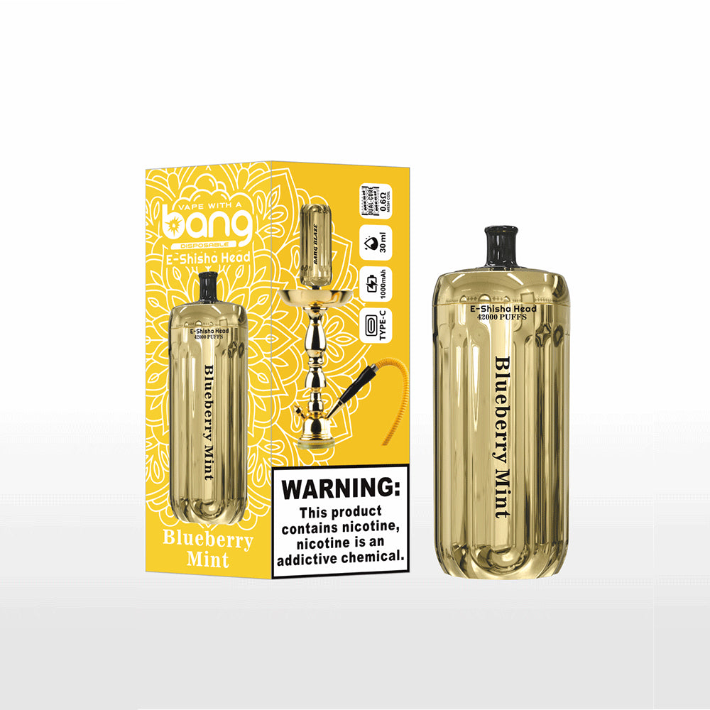 Bang E-Shisha Head 42000 42K Puffs Gold LED Display Disposable Vape