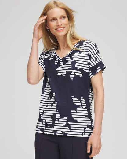 Zenergy® Floral Stripe Tee