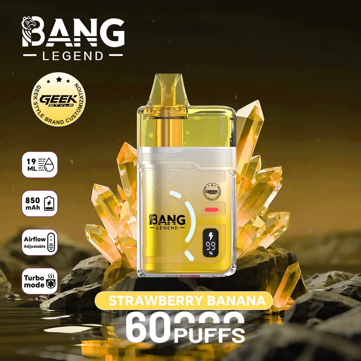 Bang Legend Geek 60000 60K Puffs Airflow Adjustable & Turbo Mode Disposable Vape