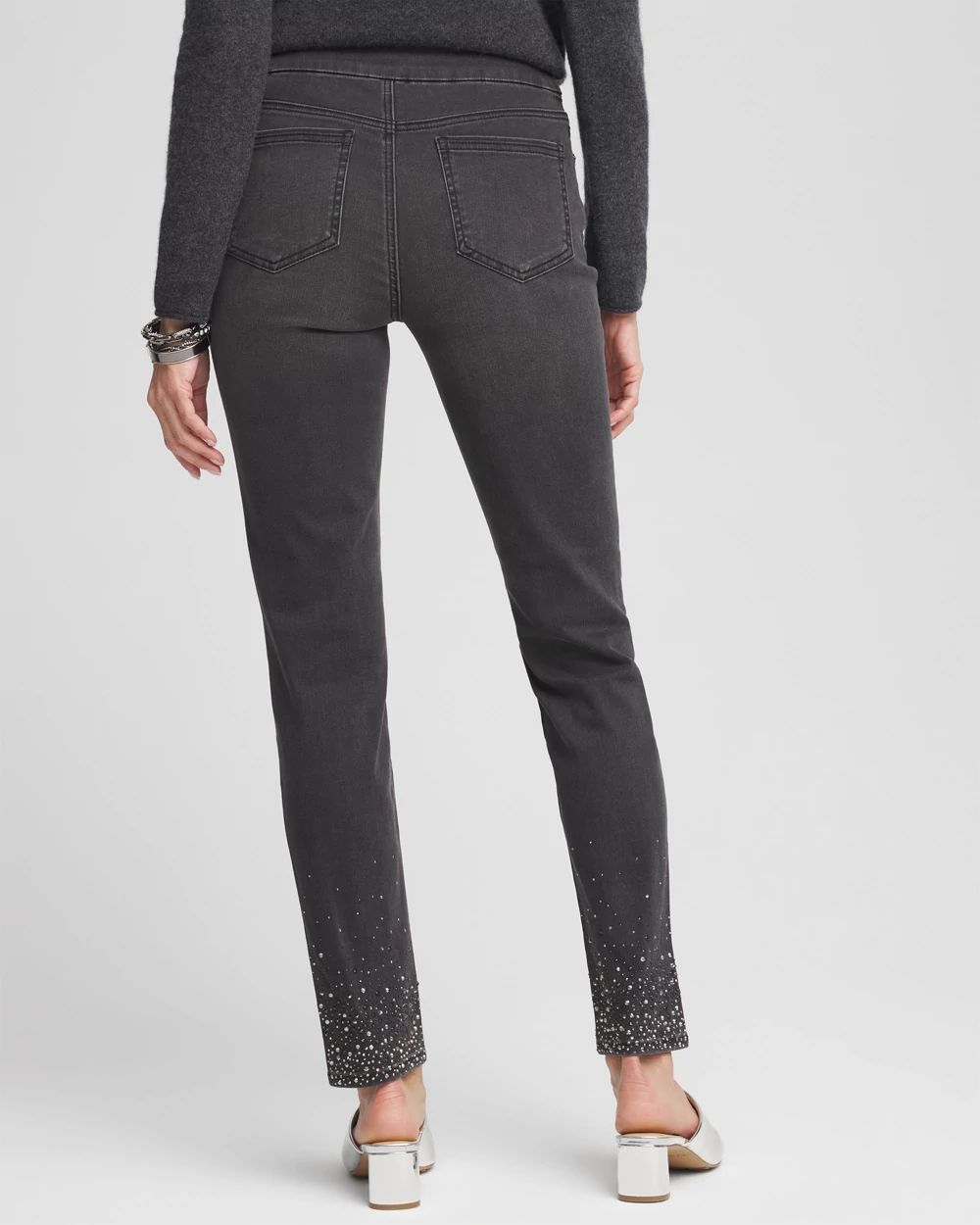 Embellished Pull-On Ankle Jeggings