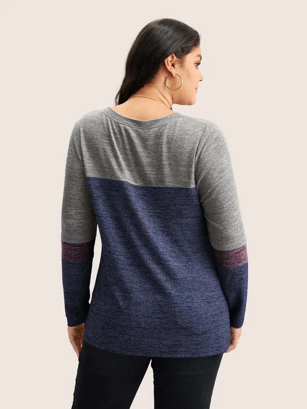 Heather Colorblock Contrast Crew Neck T-Shirt