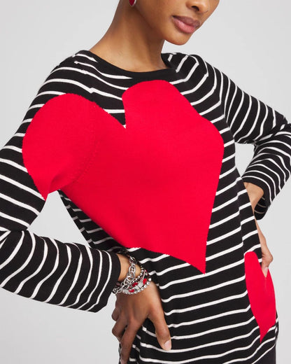 Valentine's Day Striped Pullover