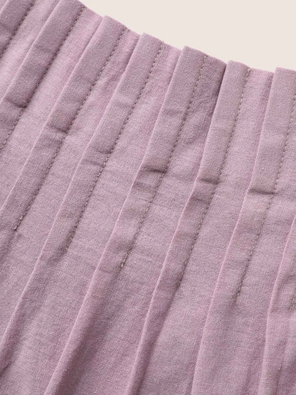 Cotton Plain Pleated Loose Fit Cami Dress