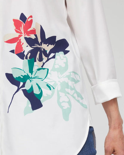 No IronTM Placed Floral Tunic