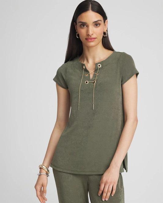 TravelersTM Lace Up Top