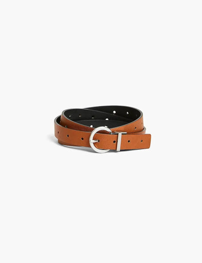 Black & Cognac Reversible Belt