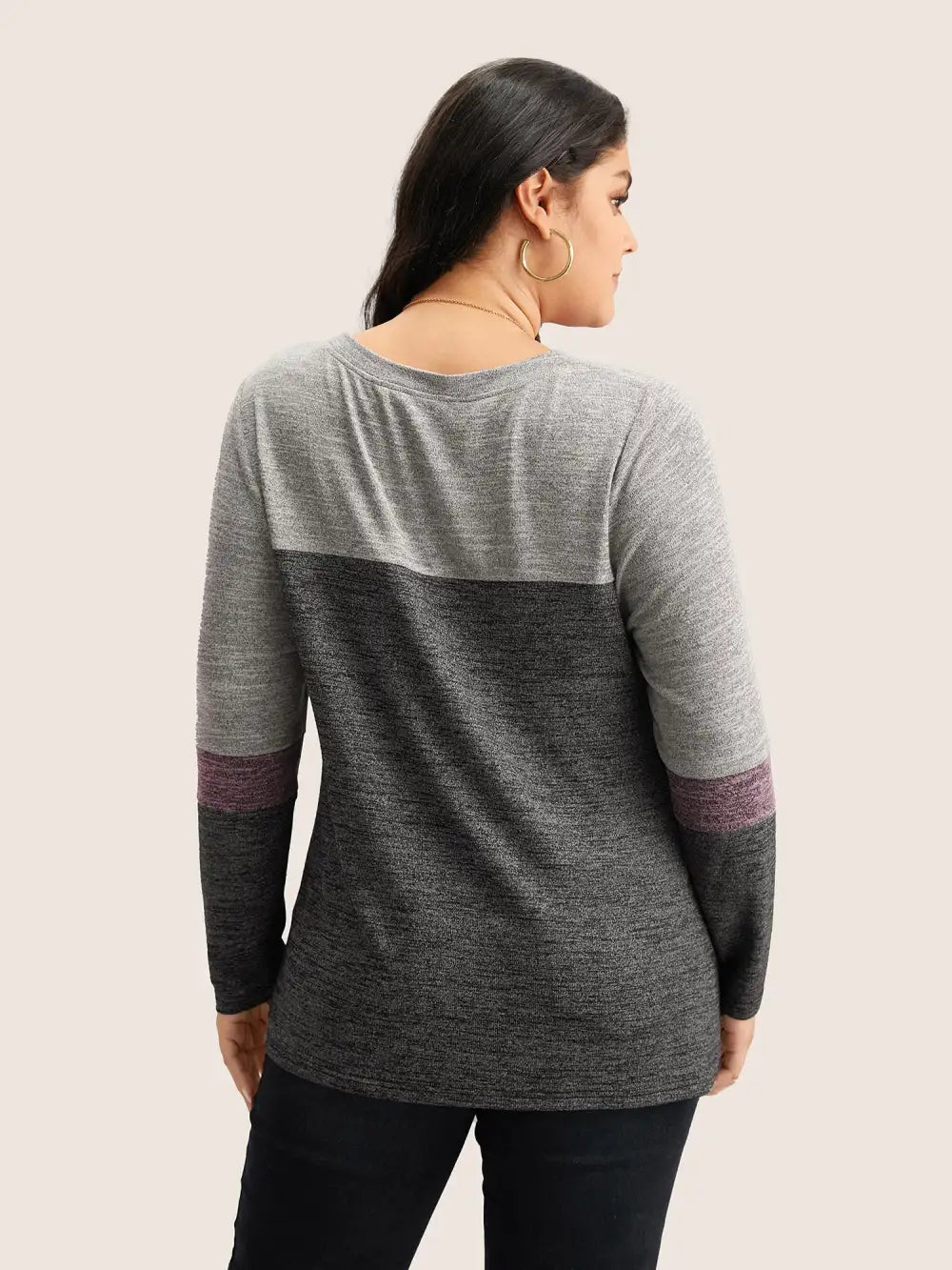 Heather Colorblock Contrast Crew Neck T-Shirt