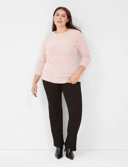 Lurex Crew-Neck Eyelash Sweater