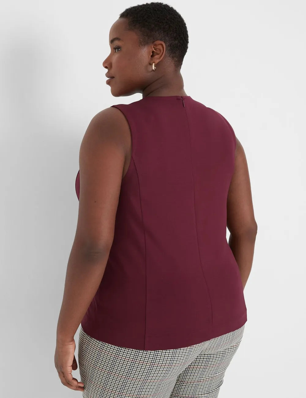 Sleeveless Crew-Neck Ponte Shell
