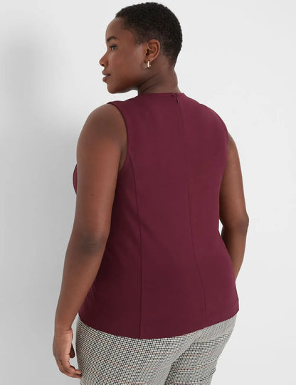 Sleeveless Crew-Neck Ponte Shell