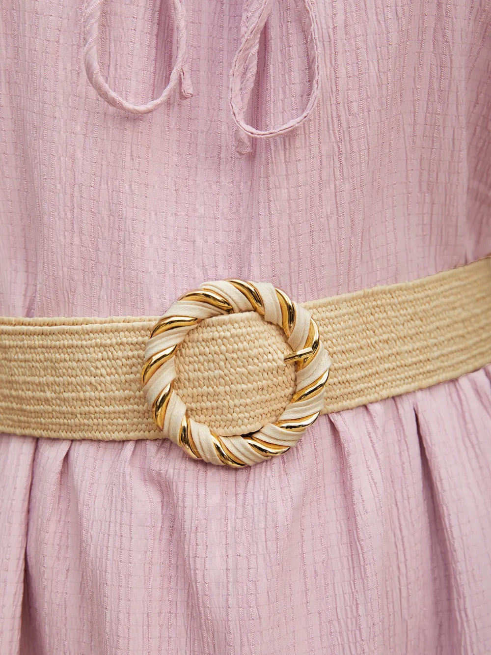 Ellipse Metallic Buckle Woven Belt