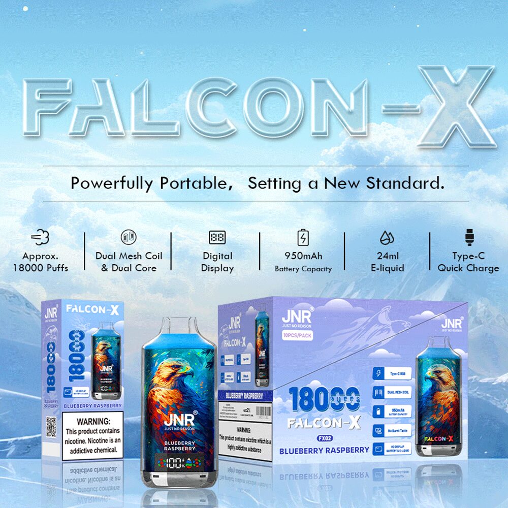 JNR FALCON X 18000 18k Puffs Original Model LED Display Disposable Vape