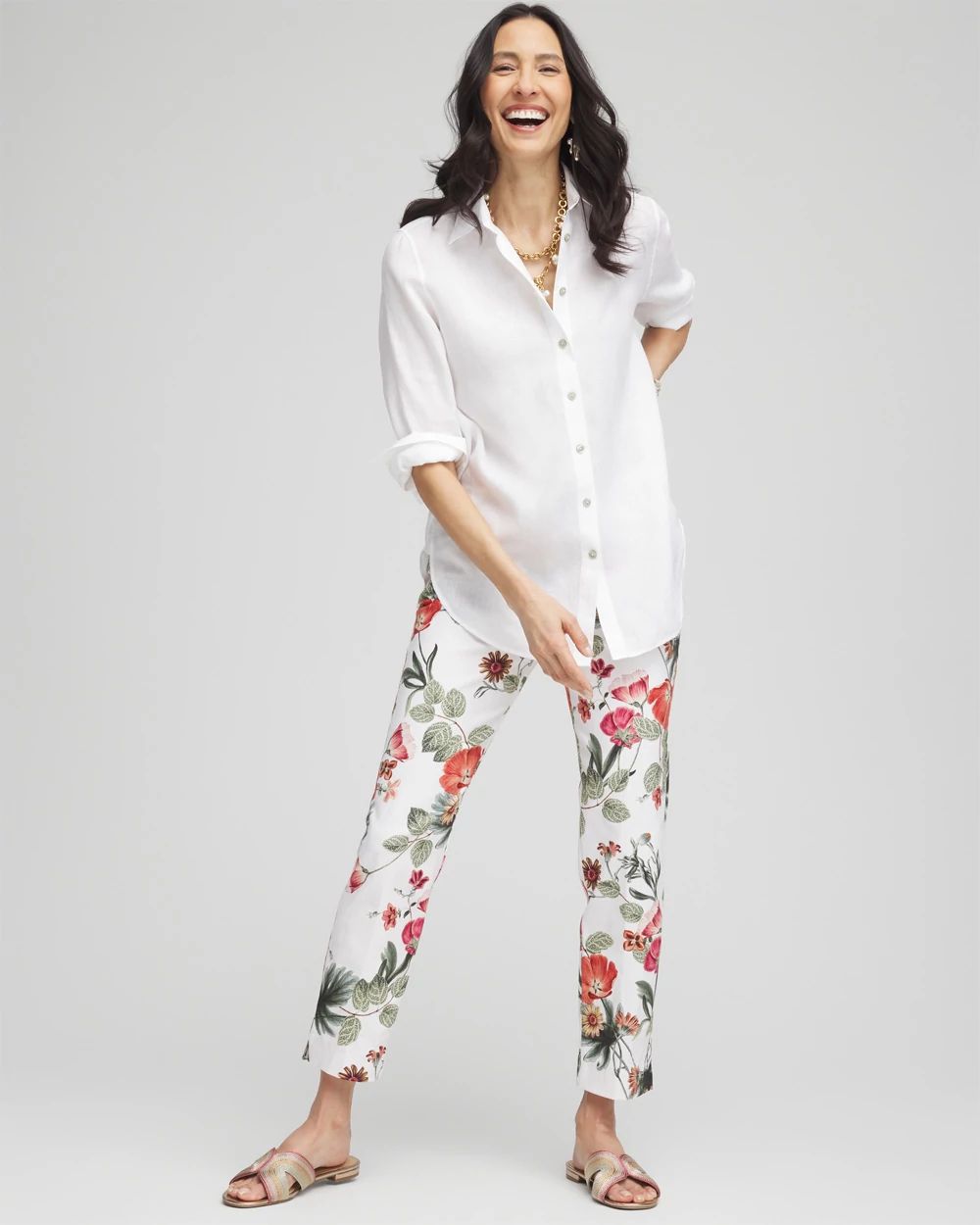 BrigitteTM Slub Cropped Pants