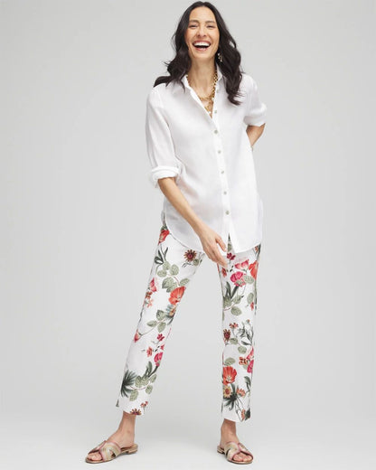 BrigitteTM Slub Cropped Pants