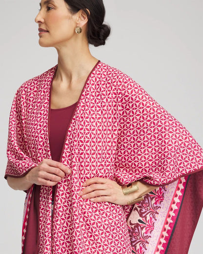 Reversible Mirage Print Ruana