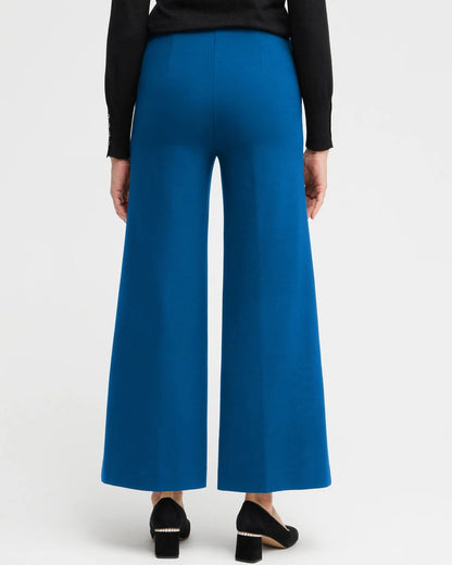 Ponte Pintuck Wide Leg Ankle Pants