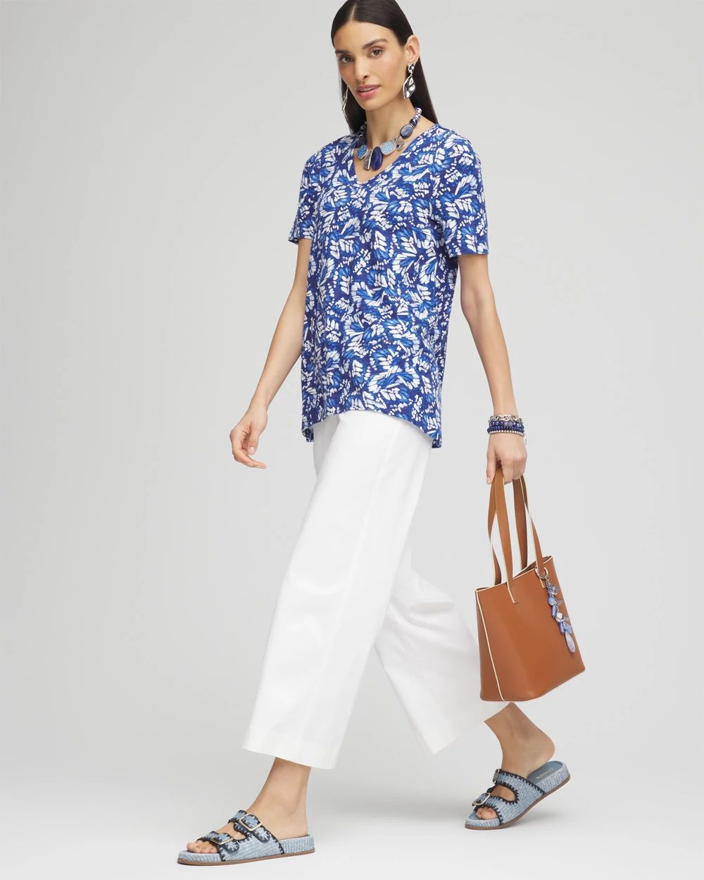 Butterfly Slub V-Neck Tee