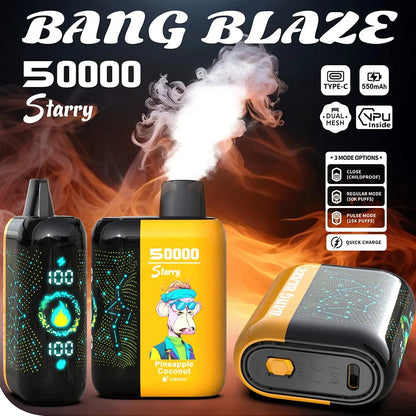 Bang Blaze Starry 50000 50K Puffs Hottest LED Display Disposable Vape
