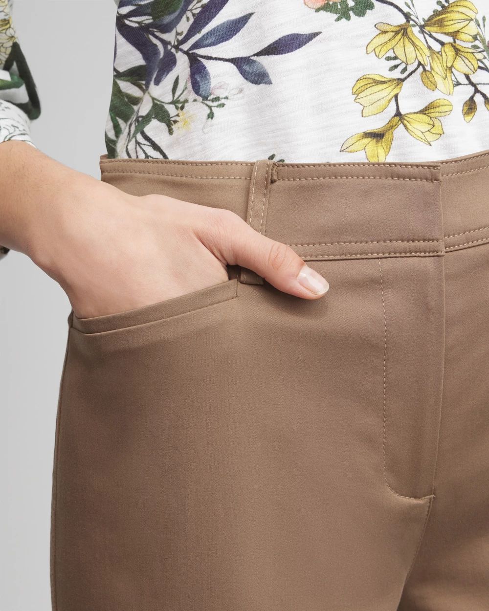 Cotton Sateen Cropped Pants