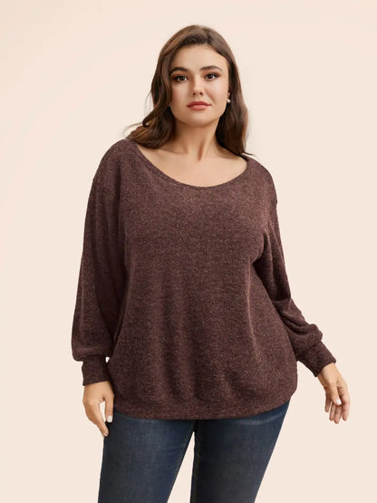 Textured Off Shoulder Drop Shoulder Sleeve Sweatshirt