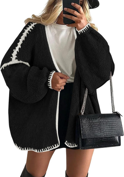 Womens Open Front Oversized Cardigan Sweaters