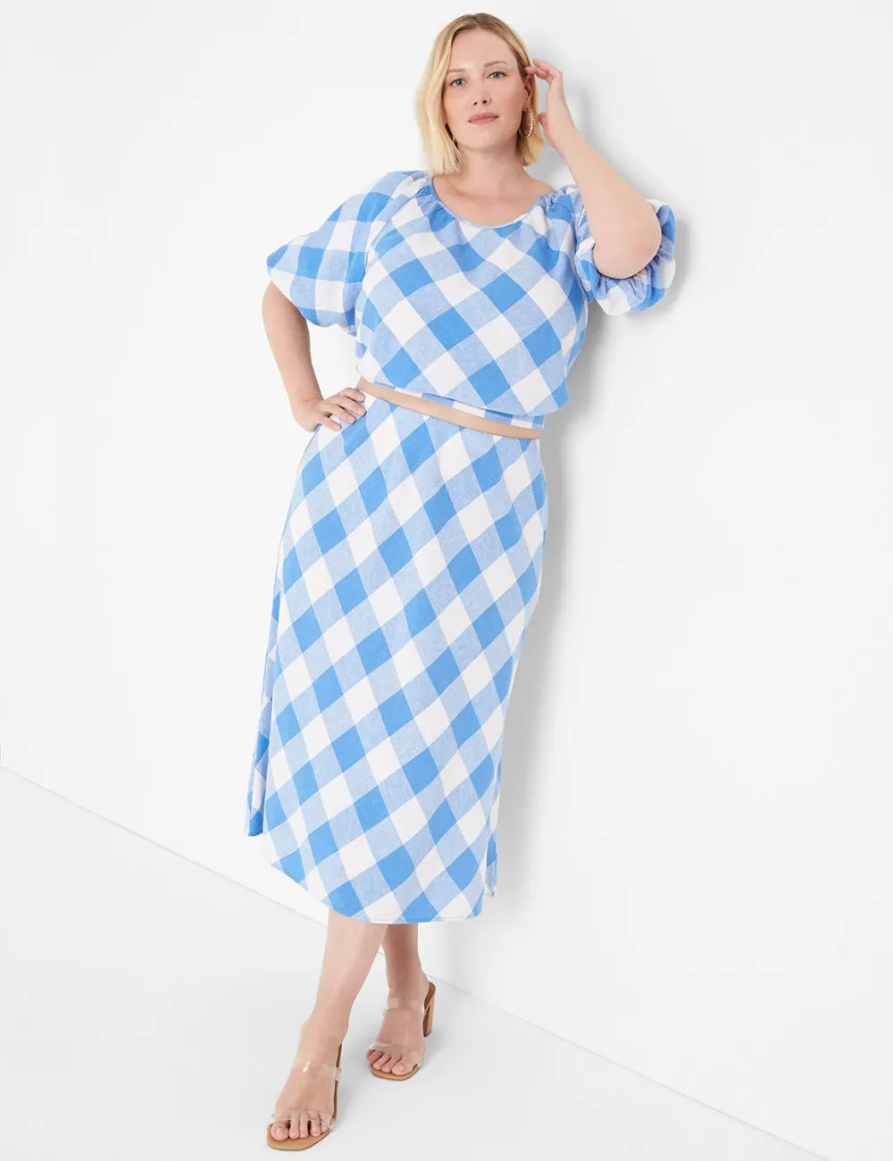 Crop Balloon-Sleeve Top