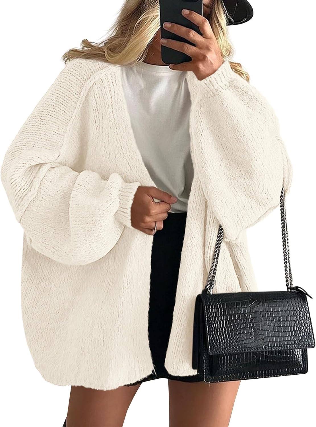 Womens Open Front Oversized Cardigan Sweaters