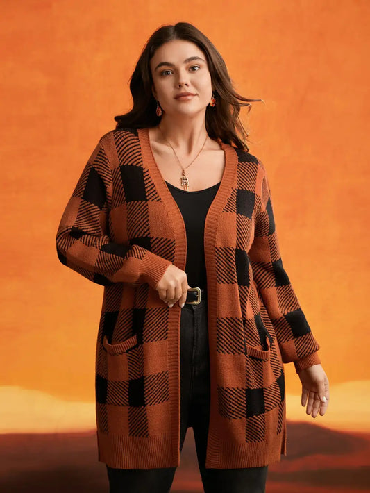Supersoft Essentials Halloween Plaid Open Cardigan