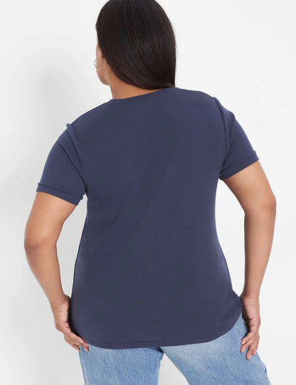 Crew-Neck Ribbed Layering Tee