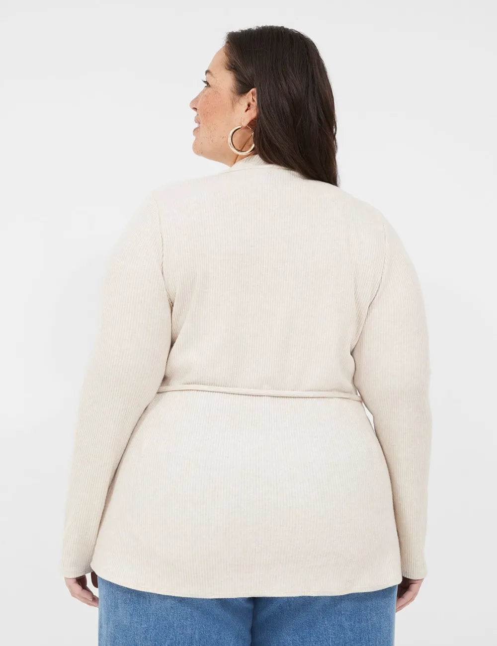 Lurex Mock-Neck Tie-Waist Top